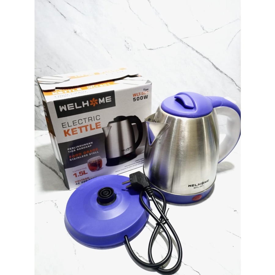 Teko Kettle Electric Welhome WLT-501 500W 1,5 Liter Listrik