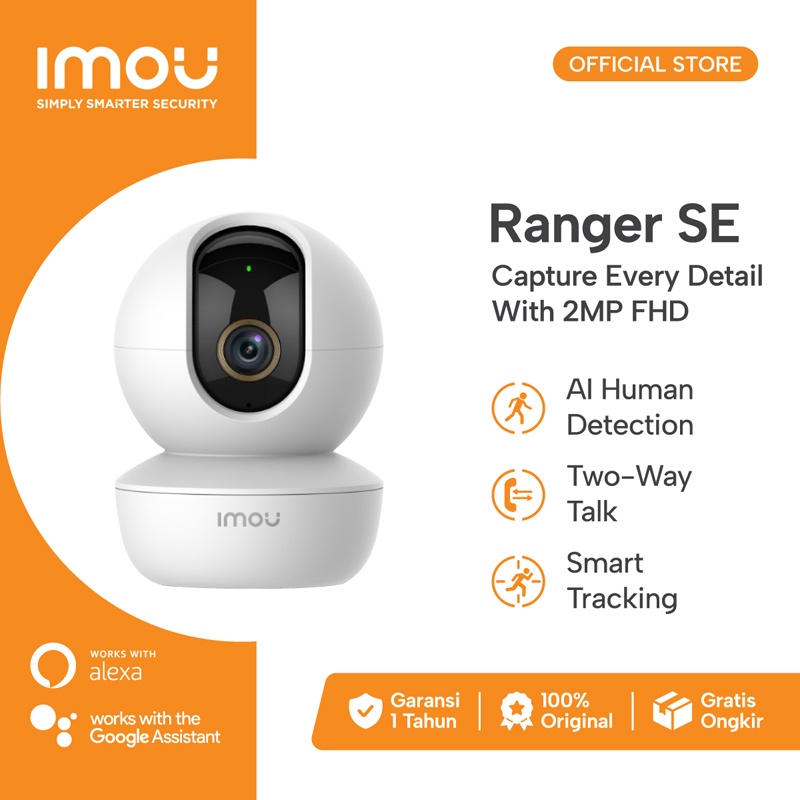 Imou Ranger SE Pan and Tilt Camera CCTV IP Indoor 1080P Human Detection and Two Way Talk