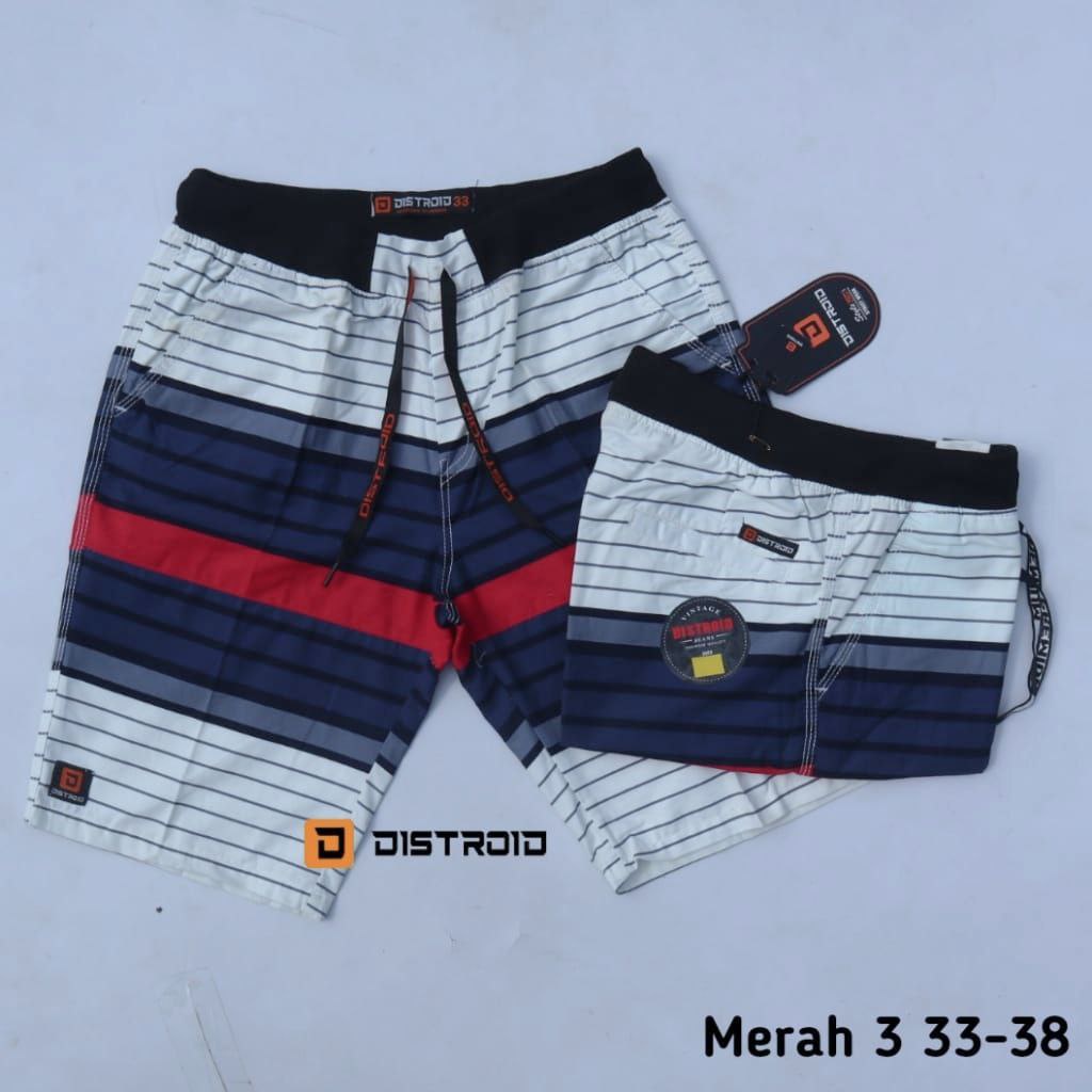 Celana Pendek Pria Surfing Distro Premium Pantai Santai kolor Rib Motif 3 Size 33-38