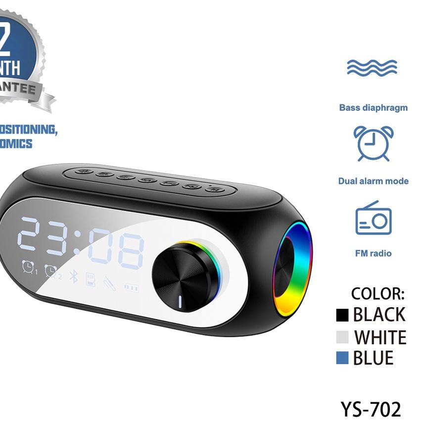♤ YESPLUS YS-702 Speaker Bluetooth LED Two Alarm Clock Night Light ➻