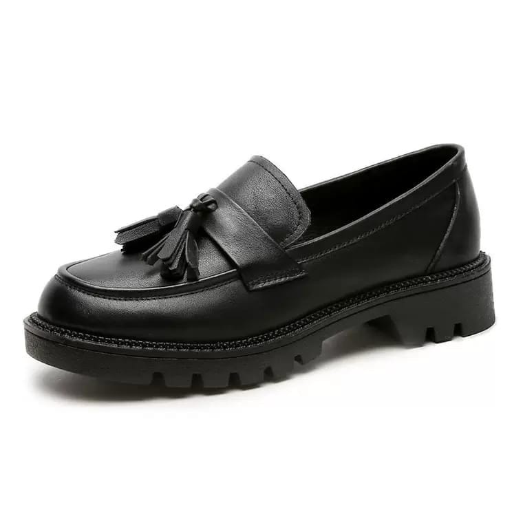 Sepatu Wanita Loafers Hitam Matte Glossy / Sepatu Kerja Docmart Jessy Premium LL212