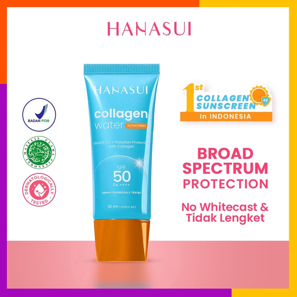 SPF 50 (BIRU) // HANASUI Collagen Water Sunscreen SPF50 PA+++ 30ml - Sunscreen