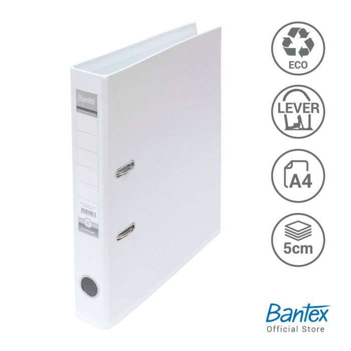 

Terlaris Bantex Lever Arch File Ordner Plastic A4 5Cm White #1451 07
