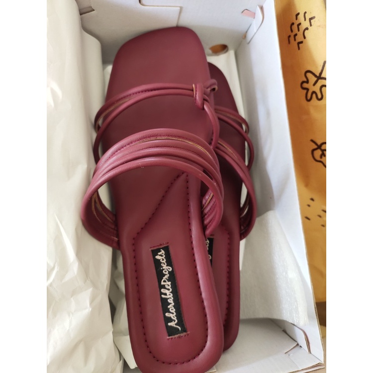 Haga Sandal Seil Sandal Maroon - Sendal Wanita Adorableprojects