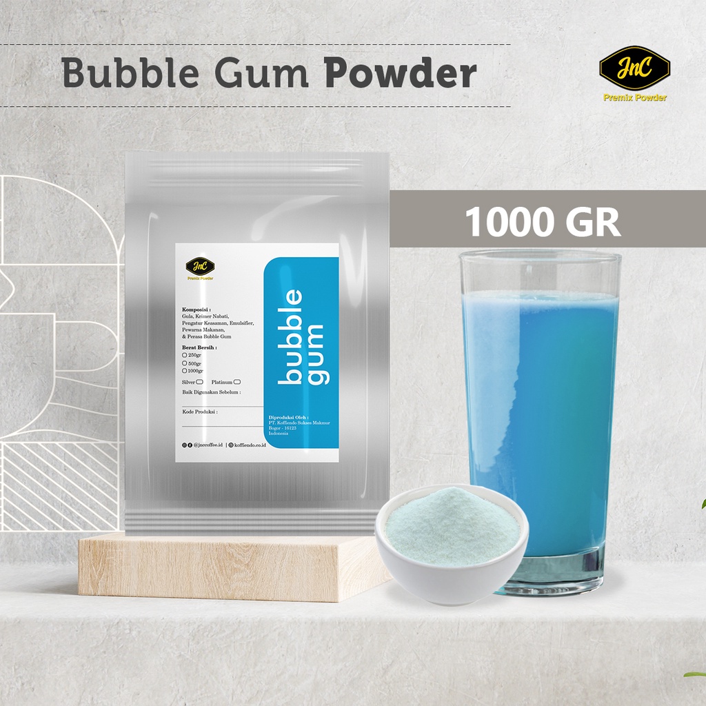 JnC Bubble Gum Silver Powder 1KG I Bubuk minuman Bubble Gum