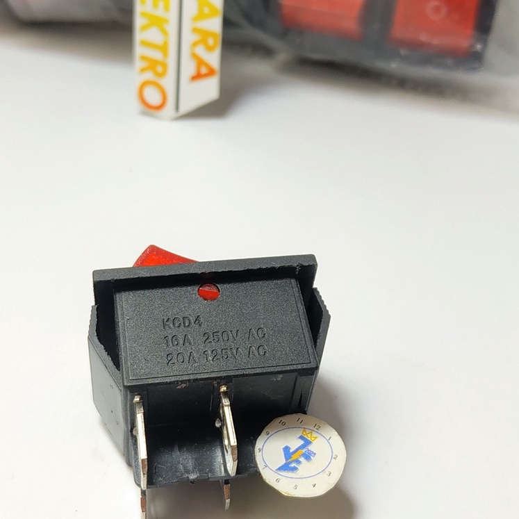 Switch On / Off Besar + Lampu 4 PIN | Saklar Besar / Tombol On-Off Dengan Lampu