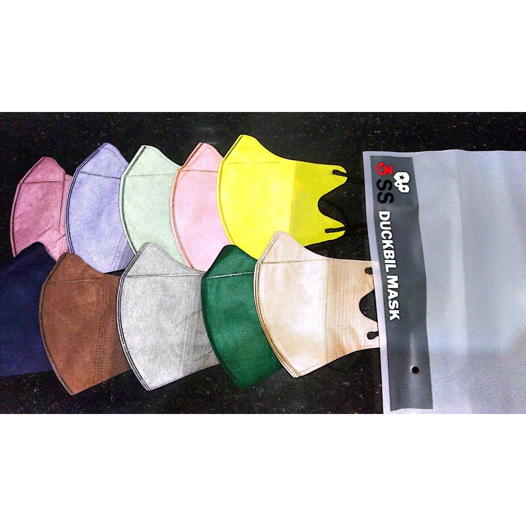 Masker Korea duckbill mix warna 50pcs | plastik klip