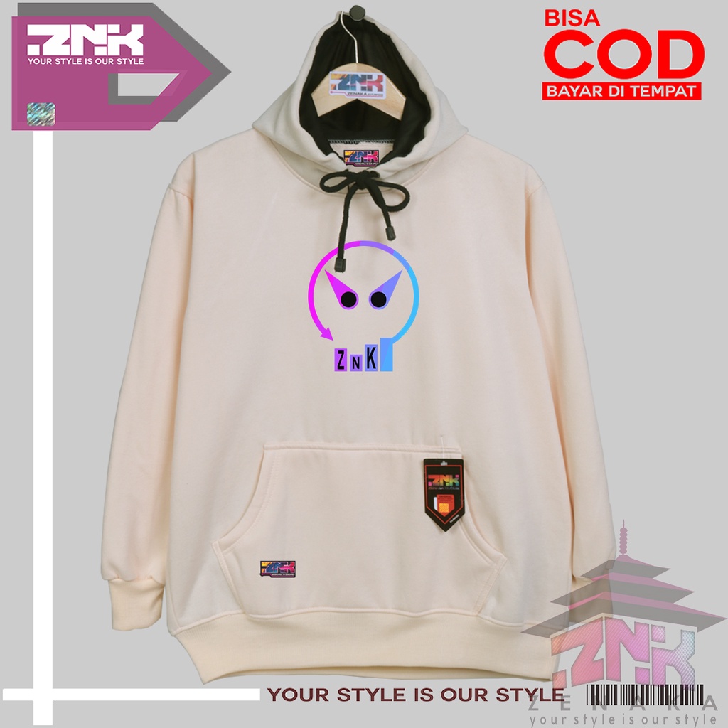 Zenaka Hoodie pria distro aesthetic graffity simple polos warna Cream Keju Jacket pria distro terbaru Sweater pria distro keren bahan tebal Hoodie pria oversize korean style Hoodie wanita tebal aesthetic Sweter wanita kekinian korean style Circle