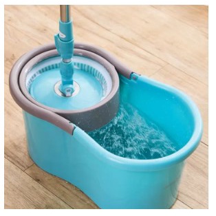 Proclean Spin Mop Set Alat Pel Berputar Biru Muda Pro Clean MOP Pel Lantai Berputar Dengan Ember Tanpa Injakan Kain Pelan