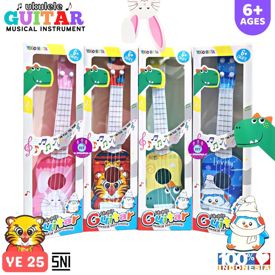 Lucky88toys ⭐⭐⭐⭐⭐Mainan Anak Ukulele Guitar Musical  Kado Anak Gitar YE 25