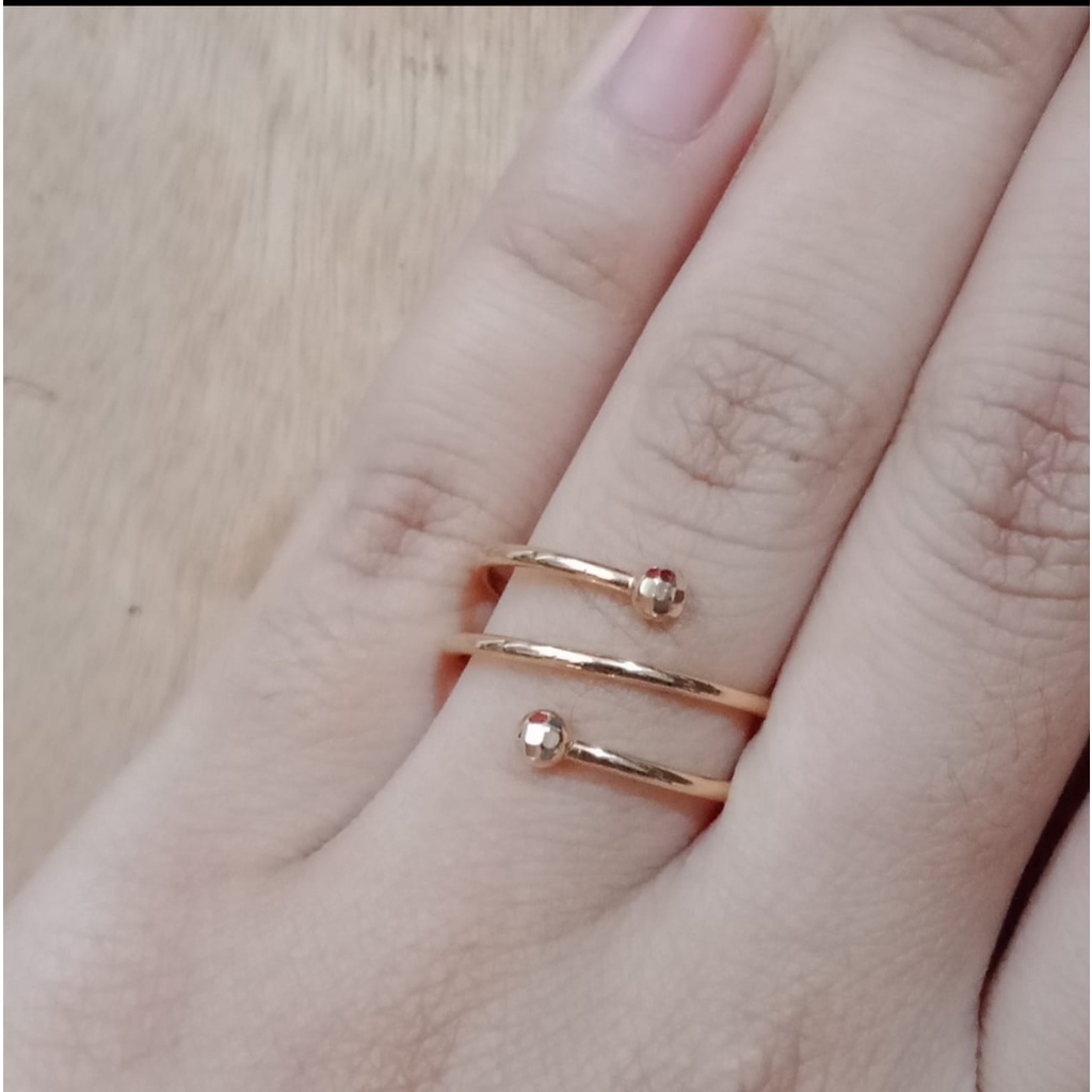 Cincin emas 17K kadar 750 - model spiral tinju berat 1 gram - 2556