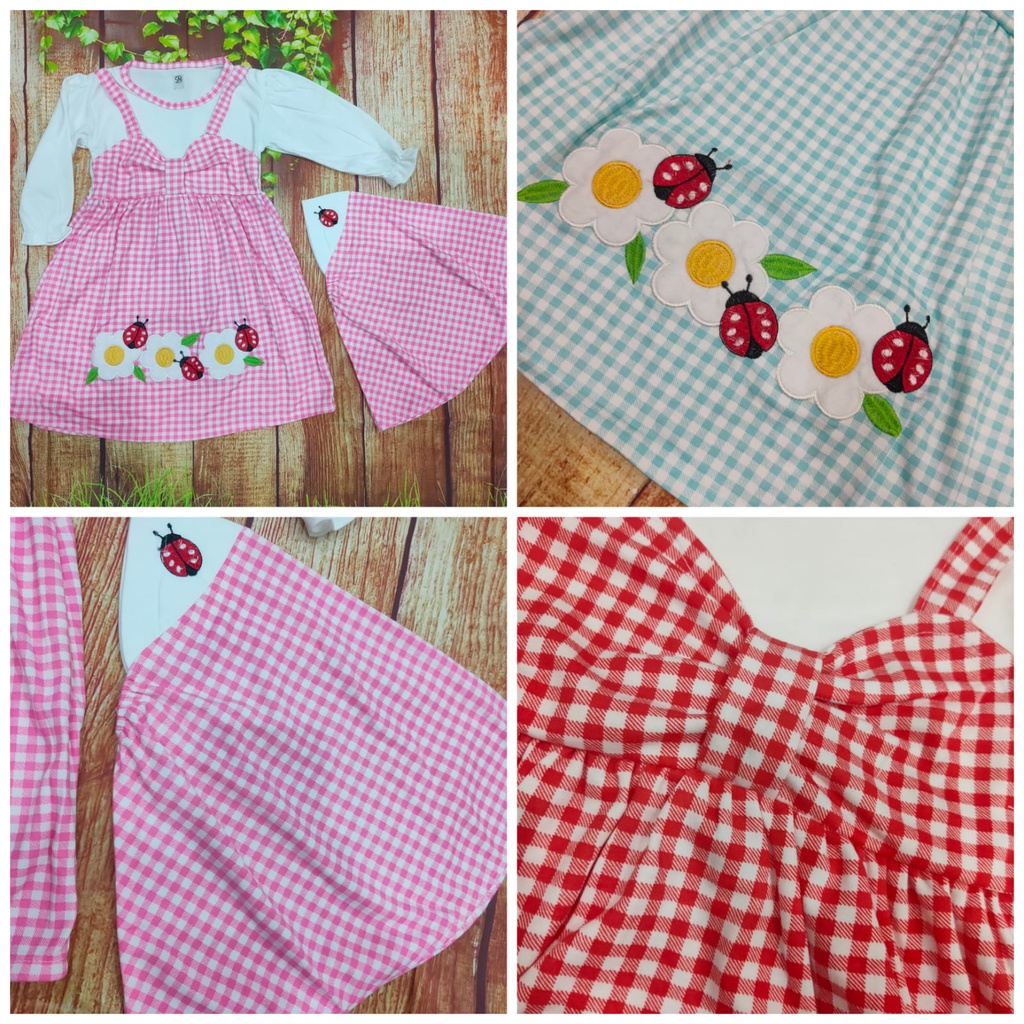 Two Mix Baju Muslim anak - Gamis Bayi Perempuan - Pakaian Muslim Bayi 1 -2 Tahun dj308-2