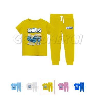 SETELAN ANAK THE SMURFS - KAOS & JOGGER ANAK