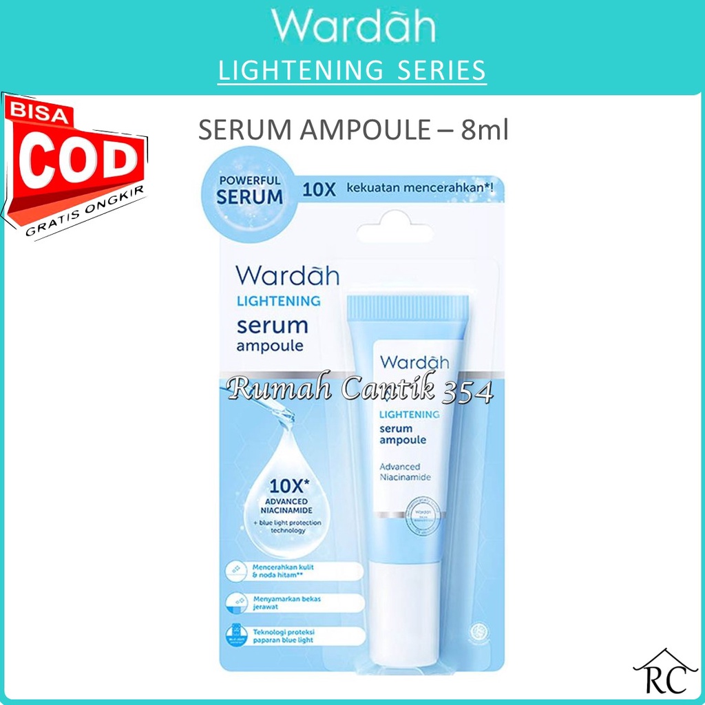 COD - Wardah Lightening Serum Ampoule - Serum dengan 10X Advanced Niacinamide - RUMAH CANTIK 354