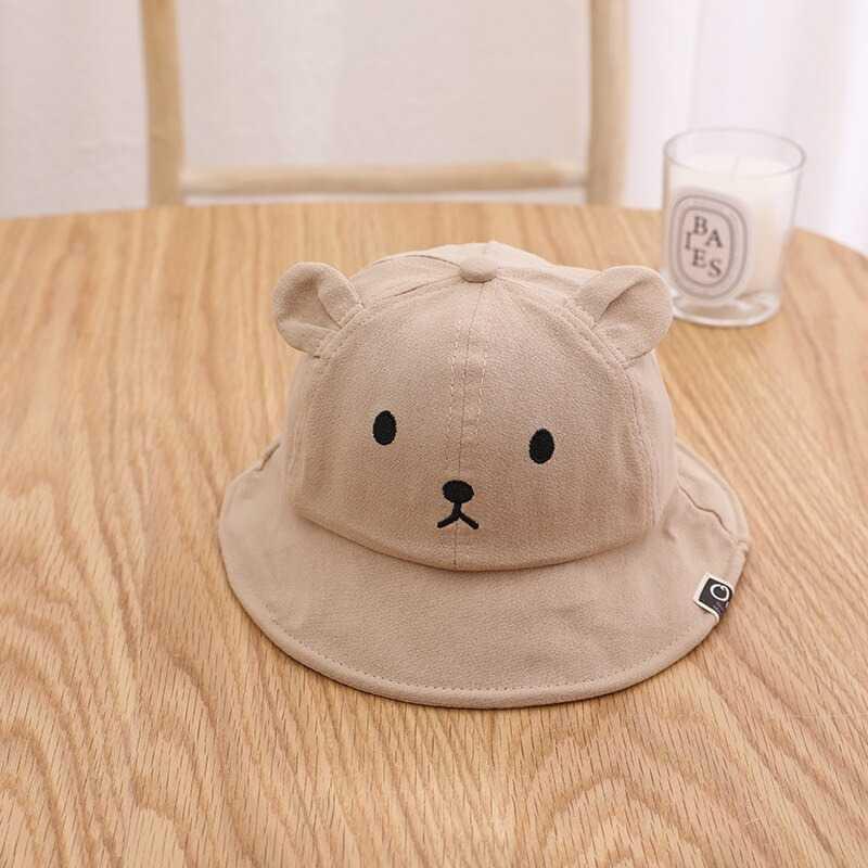 Topi Anak Cute Bear Spring Summer Hat - ZH-03 - Brown