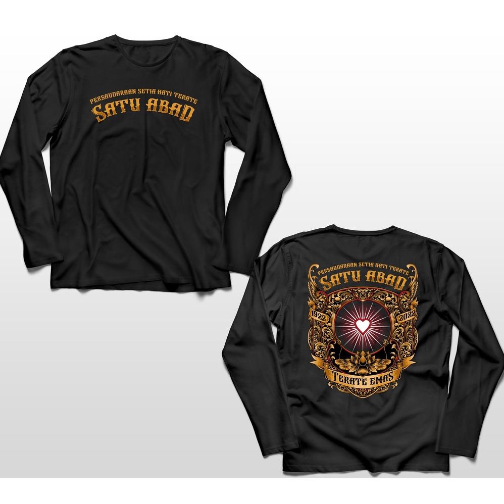 KAOS LENGAN PANJANG PENCAK SILAT PSHT SATU ABAD TERATE EMAS BIG SIZE JUMBO