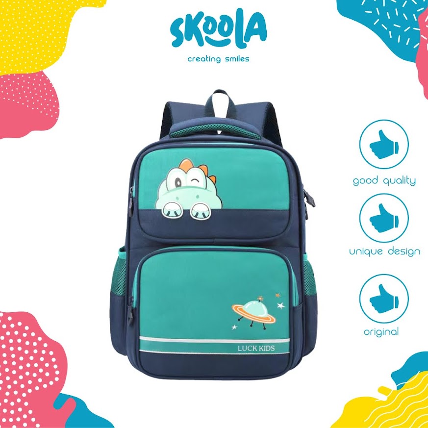 Skoola Tas Sekolah Anak Laki - Laki SD Ransel Dinosaurus - Shiro