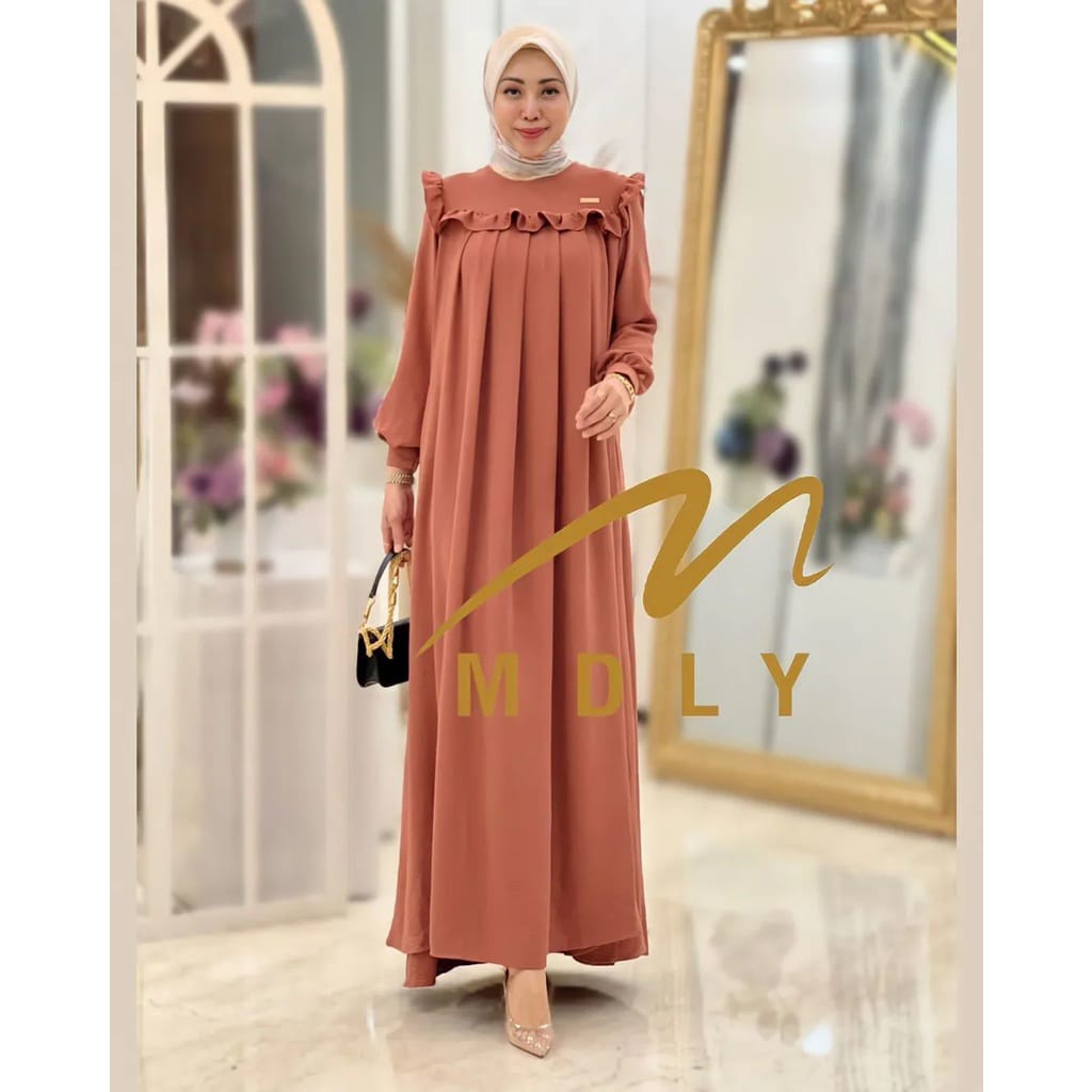 Terbaru Belinie Gamis Cringkel Premium Aplikasi Renda Fit XXL-XL-L Dress Jumbo Kekinian 2023 Baju Kondangan Wanita Busui Friendly Gaun Cantik Pakaian Pesta Cewek Fashion Wanita Muslim Dres Big size Oufit vintage