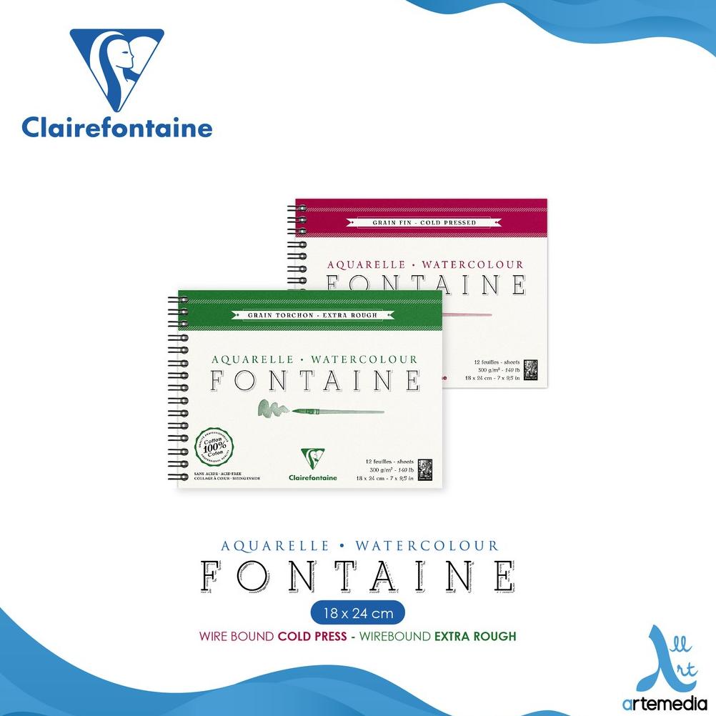 

Watercolor Pad Clairefontaine Fontaine 18x24cm Watercolor Paper Block