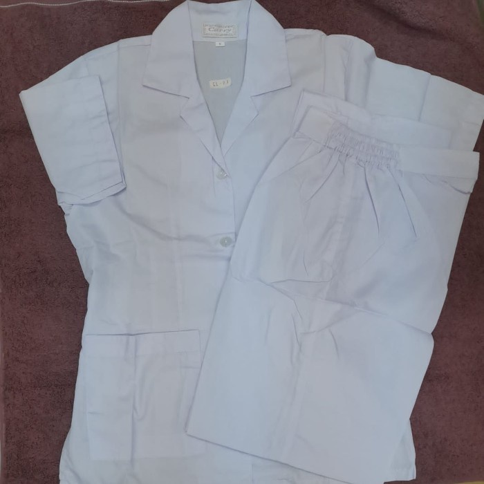 Baju Suster Seragam Baju Suster Celana Panjang Putih Polos | Seragam Suster - XL(W3O5) ORIGINAL baju