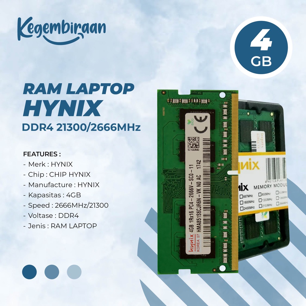 SK Hynix RAM Laptop 4GB DDR4 2666Mhz Sodimm Notebook