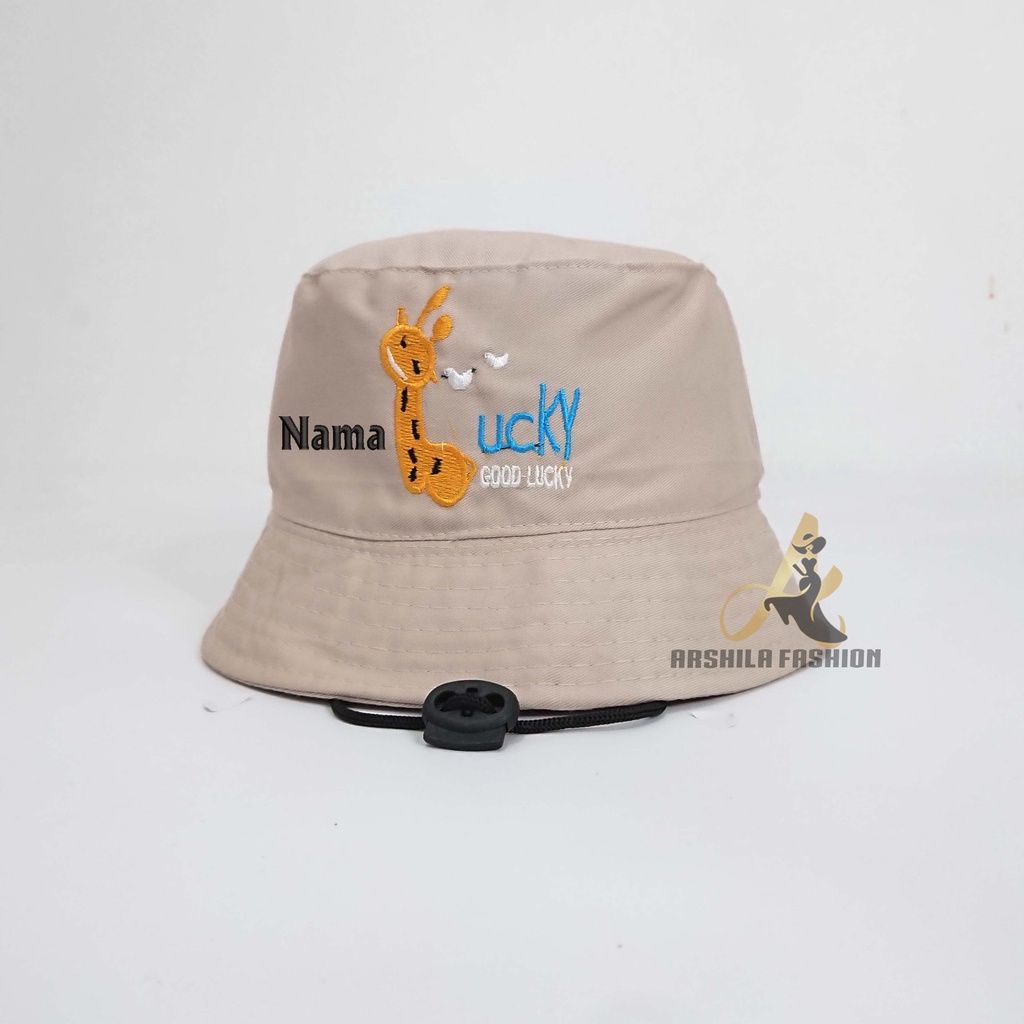 Topi Bucket Anak Bordir Good lUcky Lucky