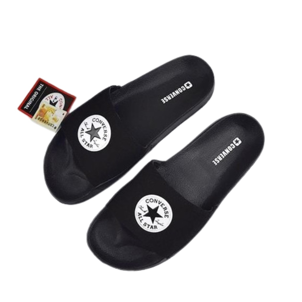 Sandal slop pria karet sendal selop pria karet converse warna hitam polos 39-43 men.id