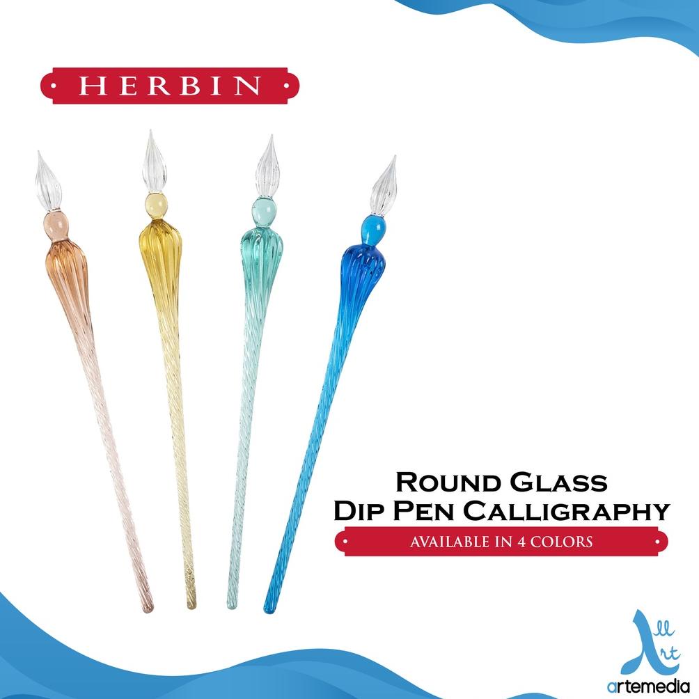 

Pena Celup Kaca Kaligrafi Herbin Round Glass Dip Pen Calligraphy