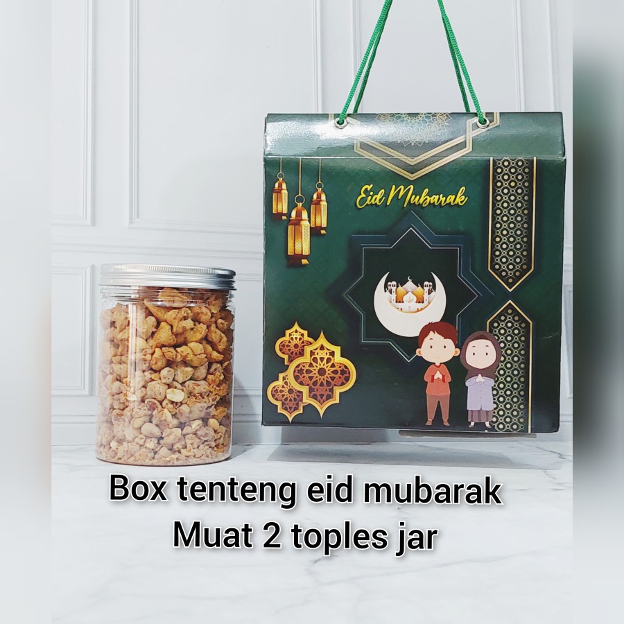 BOX TENTENG LEBARAN EID KOTAK HAMPERS MUAT 2 TOPLES JAR BK-Eid 59