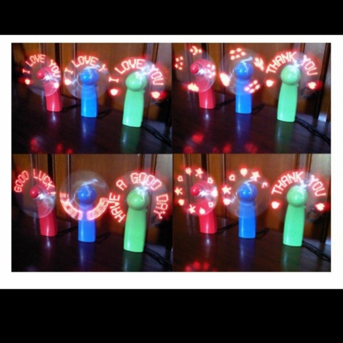 Terlaris Kipas Tulisan Led Magic Mini Fan Promosi Souvenir Wedding Unik Handy