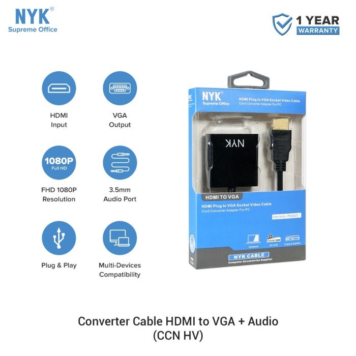 Hdtv to vga 3.5mm audio converter Nyk supreme 1080p 60hz FHD for pc laptop dvd stb - Konverter hdtv male to d-sub female 15 pin