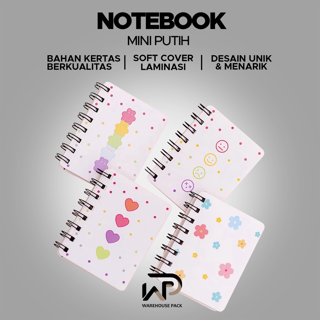 

Notebook Mini Putih| Notebook Ring Warna Putih | Buku Tulis Ring | Mini Notebook Ring Warna Putih