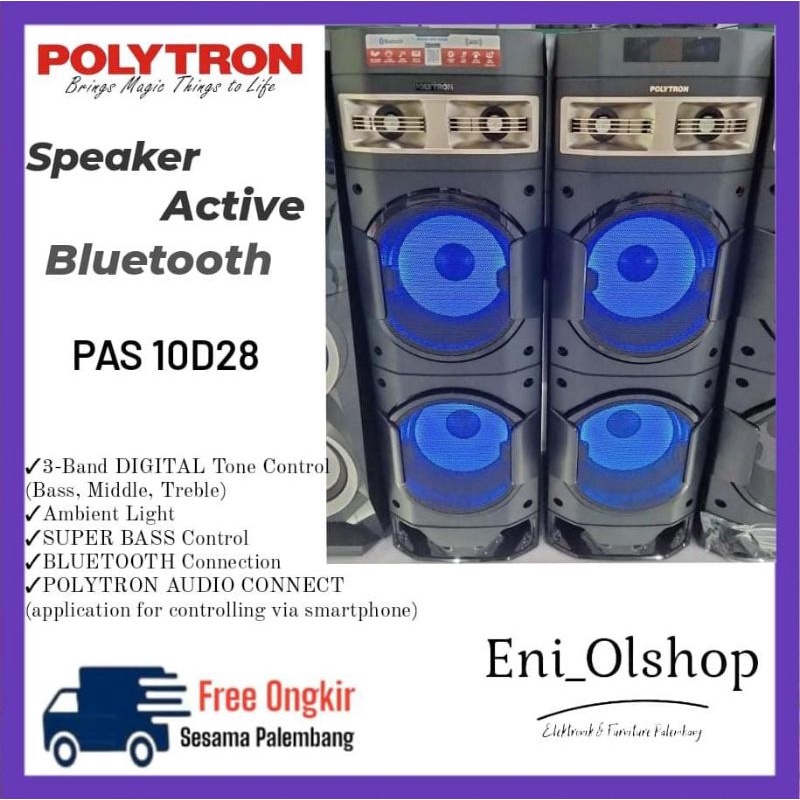 SPEAKER ACTIVE BLUETOOTH POLYTRON PAS 10D28, PAS10D28, PAS 10 D 28, 10 Inch, PAS-10D28