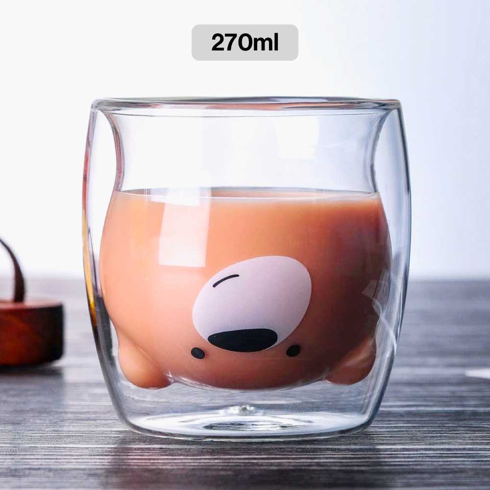 (BISA COD) FTIHSHP SIBAOLU Gelas Mug Animal Double Wall Glass - C8784