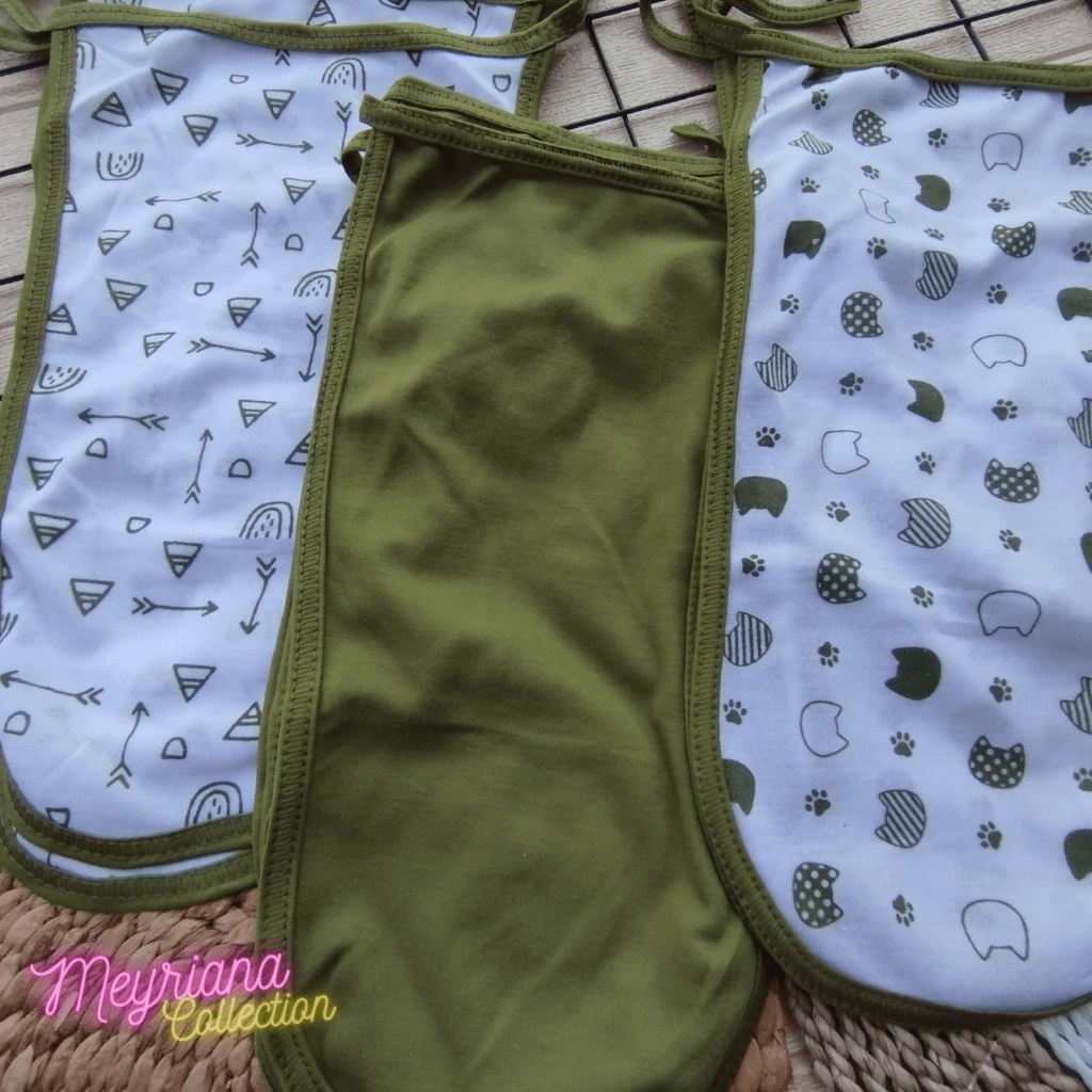 Seri Matcha / Olive - 12 Pcs  6 Pcs Popok Bayi Baru Lahir Popok Sambung Cuci Popok Tali Bayi Baru Lahir Meyriana Collection