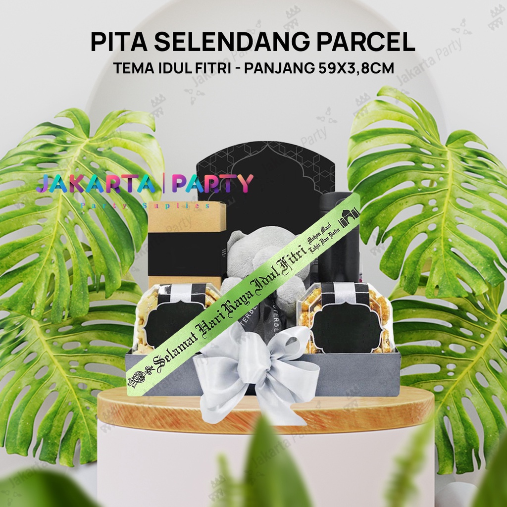 Pita Parcel Selamat Hari Raya Idul Fitri Hijau Muda / Pita Lebaran / Pita Idul Firi