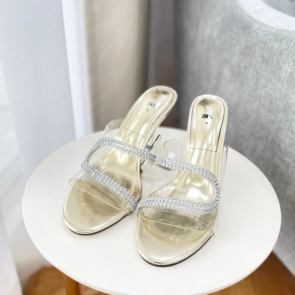 Sandal Kaca Zara 853 heels 8cm Sandal Pesta Sandal Wanita Import