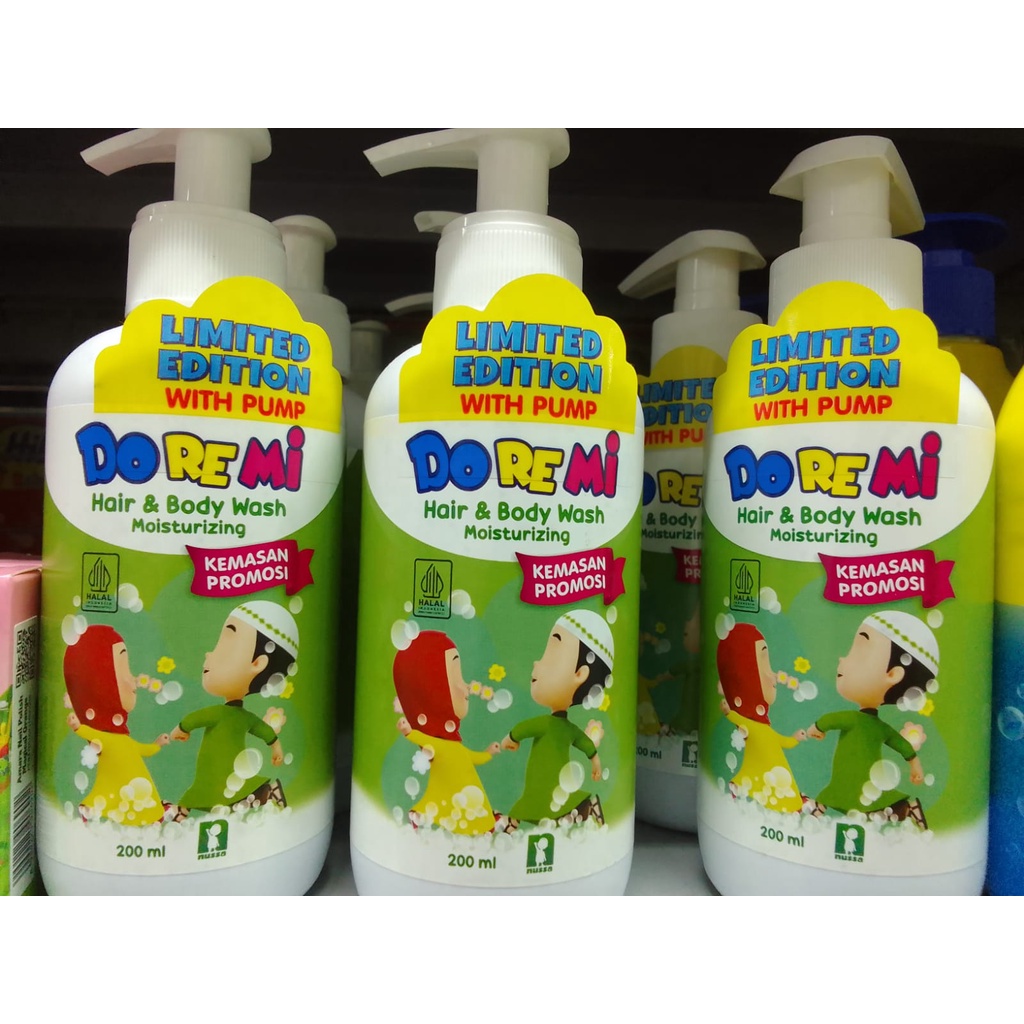 Doremi Kids Hair & Body Wash Sabun Cair Anak 200 ml pump ORI