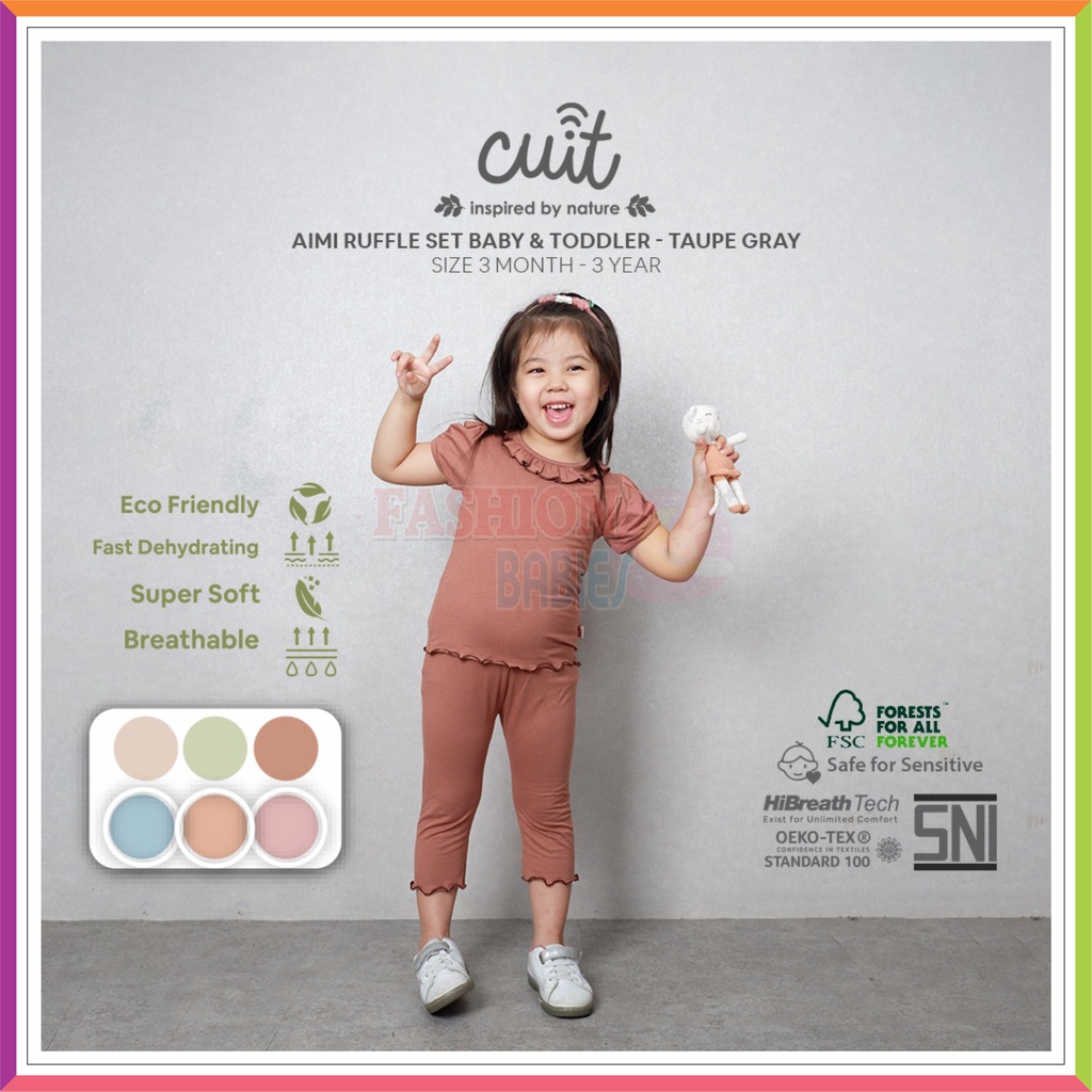 CUIT - AIMI RUFFLE SET | SETELAN RUFFLE ANAK PEREMPUAN EARTH COLOUR ❤ Fashionbabies ❤