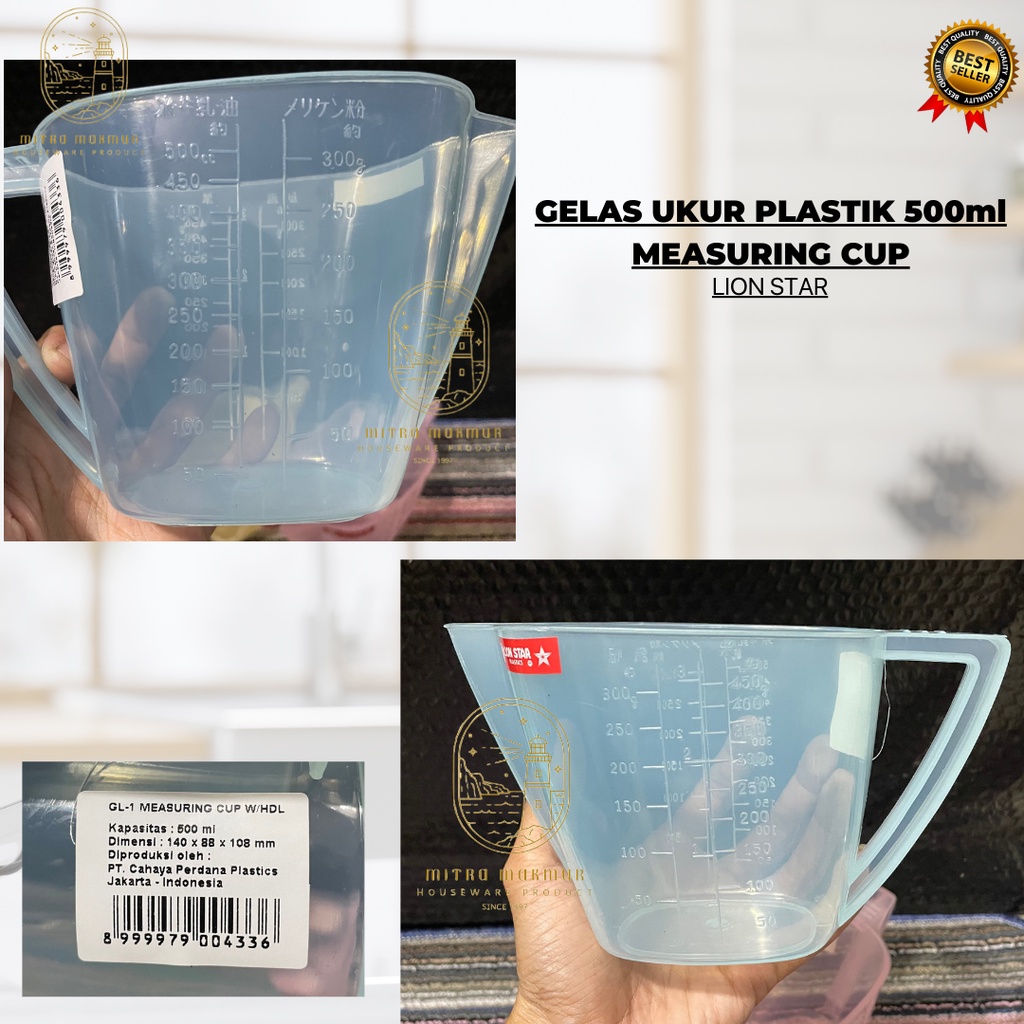 SALE!! GELAS UKUR PLASTIK 500 ml LION STAR / GL-1 MEASURING CUP W/HDL