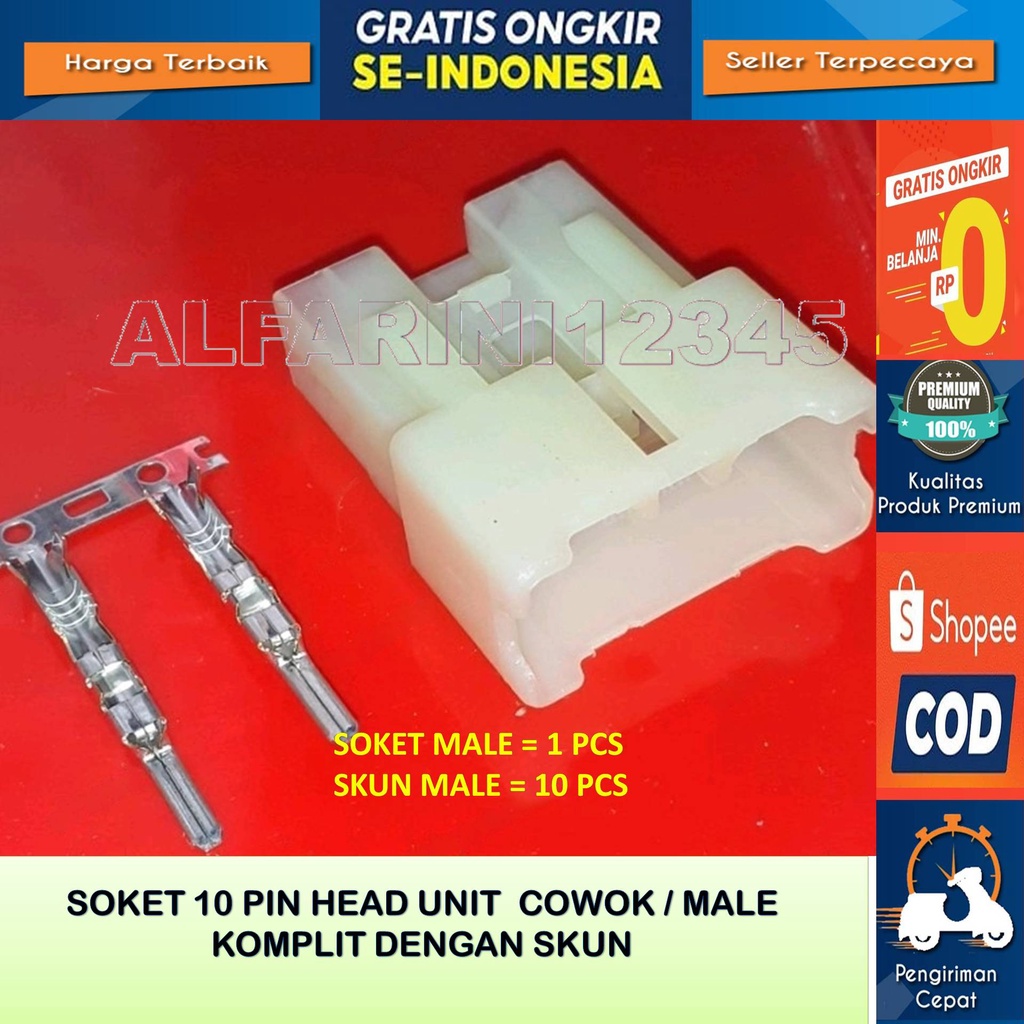 Soket konektor audio mobil Toyota Suzuki Honda 10 pin male - Soket Kabel 10 pin Head Unit HU OEM Tap