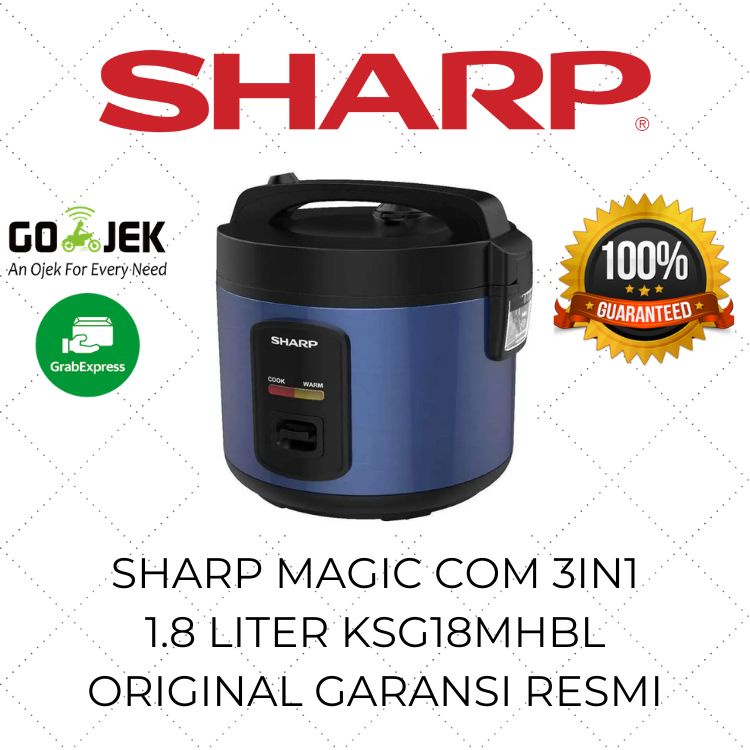 Sharp Magic Com 1.8 Liter 3in1 KSG18MH Model Terbaru / Rice Cooker Sharp / Mejikom Murah / Mejicom B