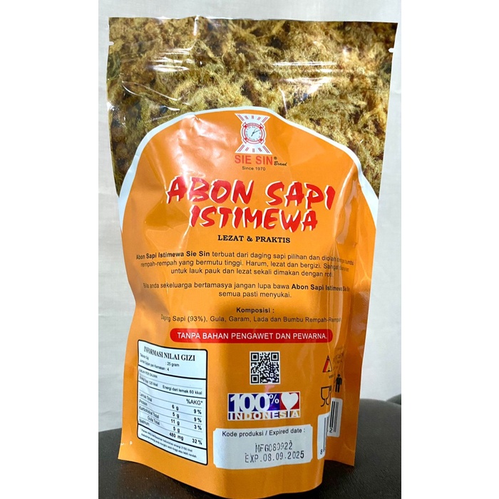 

Abon Sapi Istimewa Sie Sin 250Gr