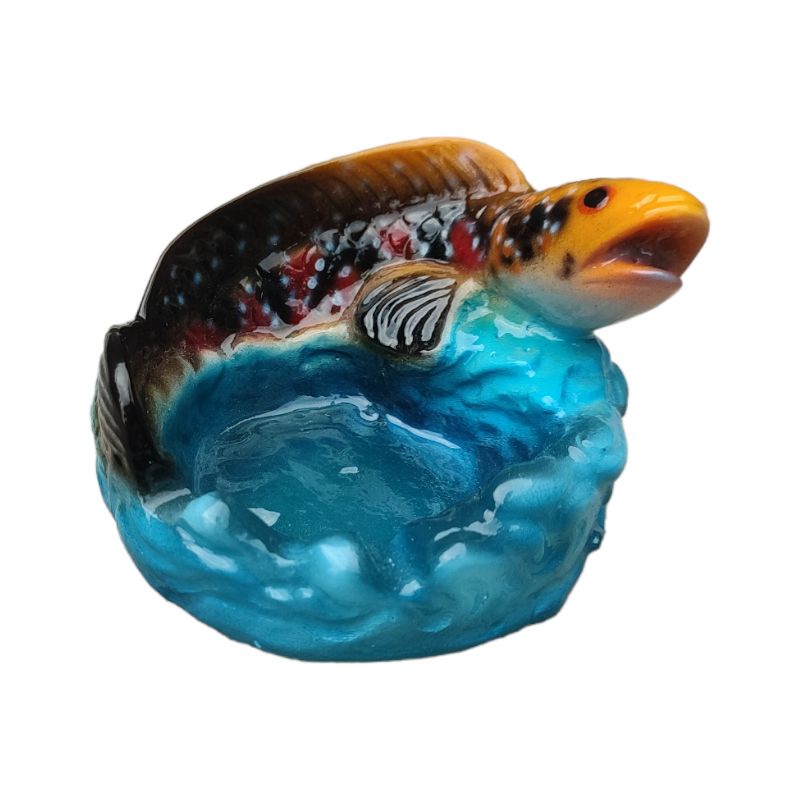 Patung Channa asiatica miniatur asbak ikan channa