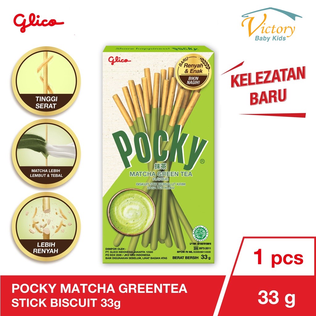 

Glico Pocky Matcha Stick Biscuit 33g - Biskuit Stik