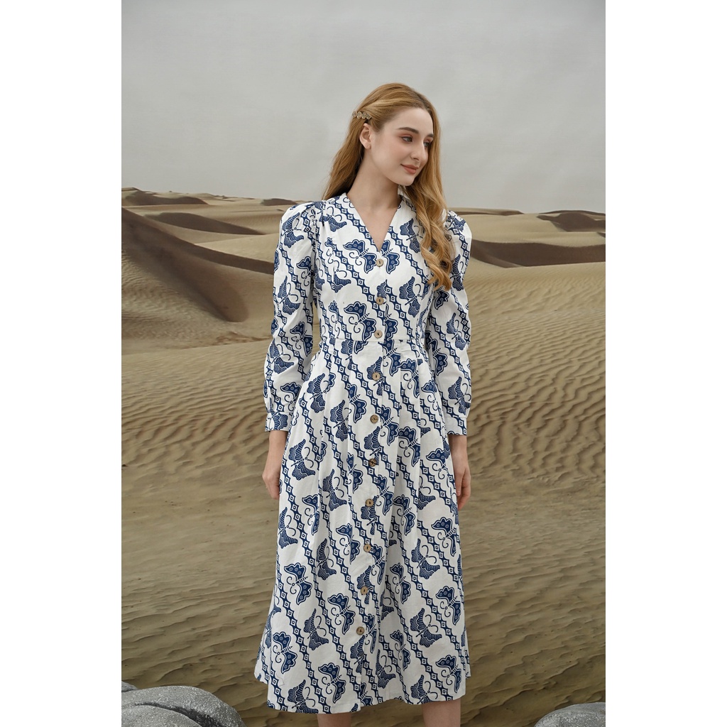 Dress Batik 258 RV/ Batik Wanita Modern/ Dress Batik Panjang