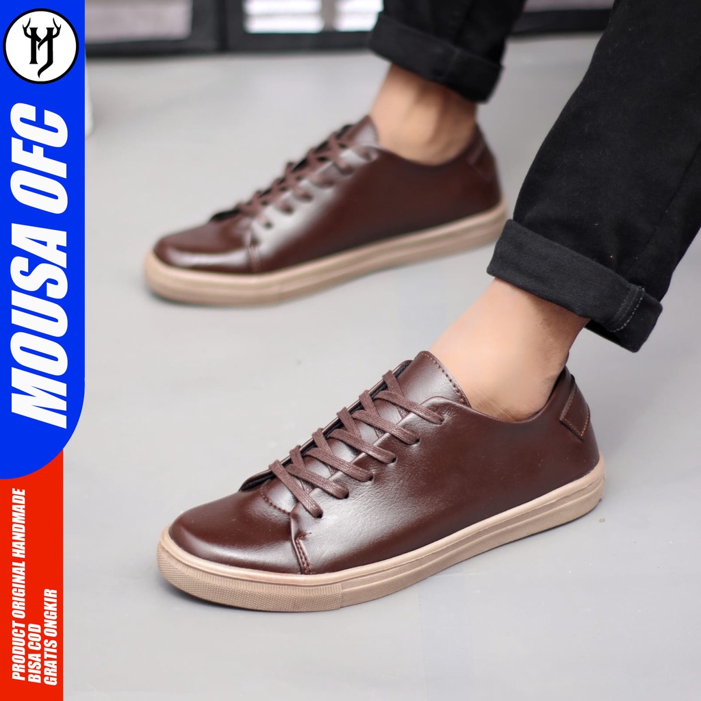 Sepatu Sneaker Kasual Kulit Syntetic Pria Original Mousa Britin