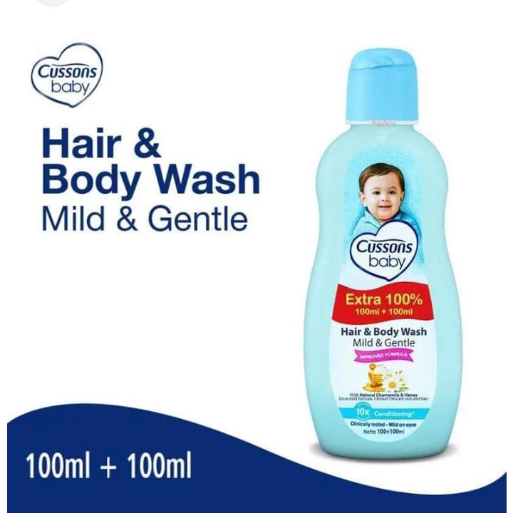 CUSSONS BABY 2IN1 MILD&GENTLE/ SABUN DAN SHAMPO BAYI 100mL (BIRU)