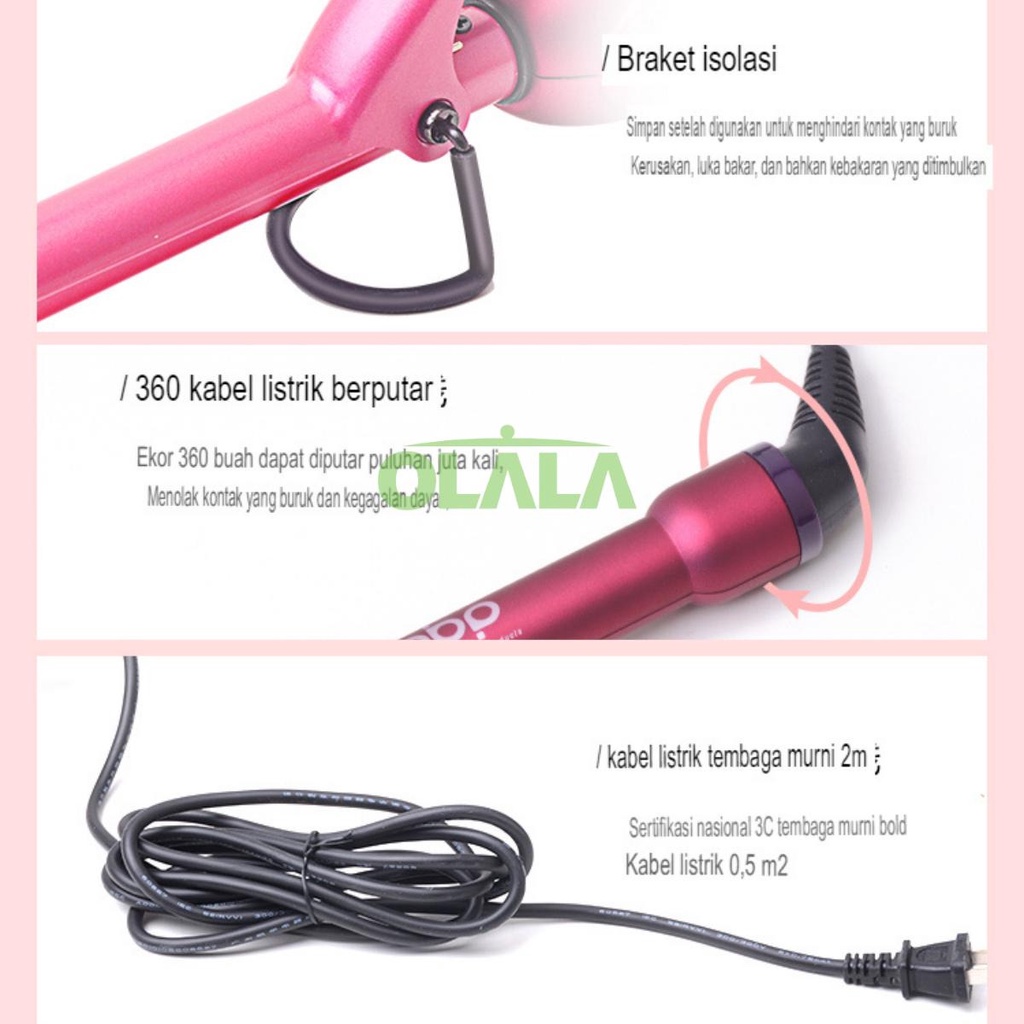 ALAT PENGERITING RAMBUT 9MM HAIR CURLER OLL-8827