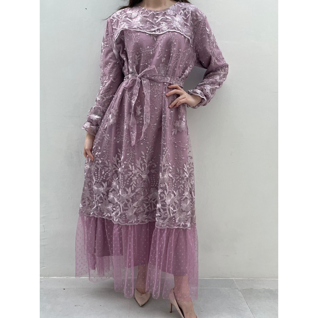 New Produk Ken-278 Dress Pesta Brukat Mewah